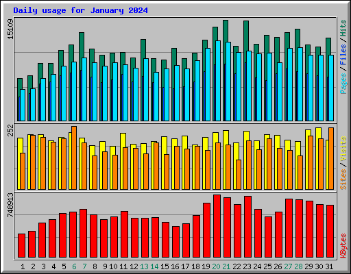 Daily usage for January 2024