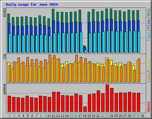 Daily usage for June 2024