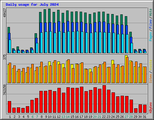 Daily usage for July 2024