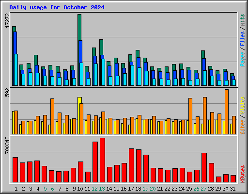 Daily usage for October 2024