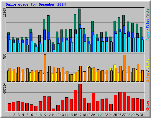 Daily usage for December 2024