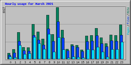 Hourly usage for March 2021