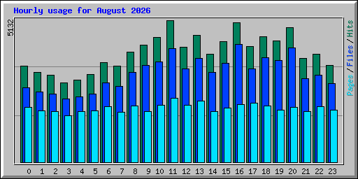 Hourly usage for August 2026